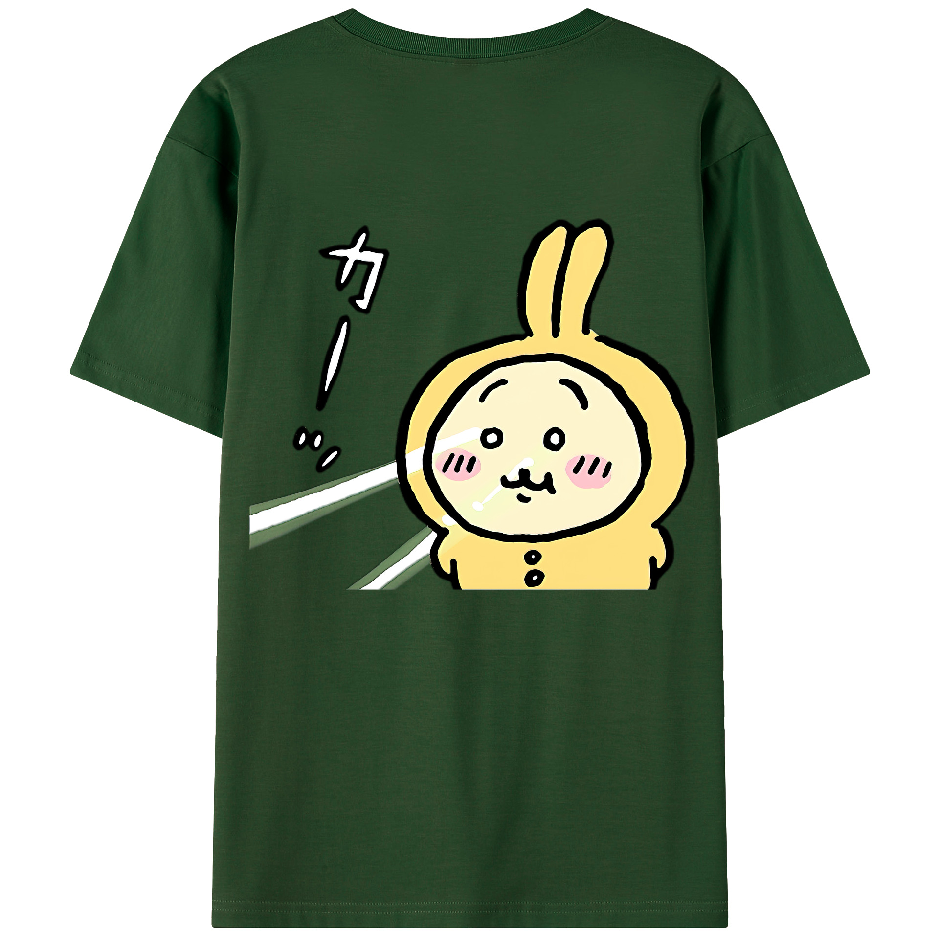 （画像用） ちいかわ うさぎ Chii-kawa usagi 綿100％半袖Tシャツ（背面プリント）